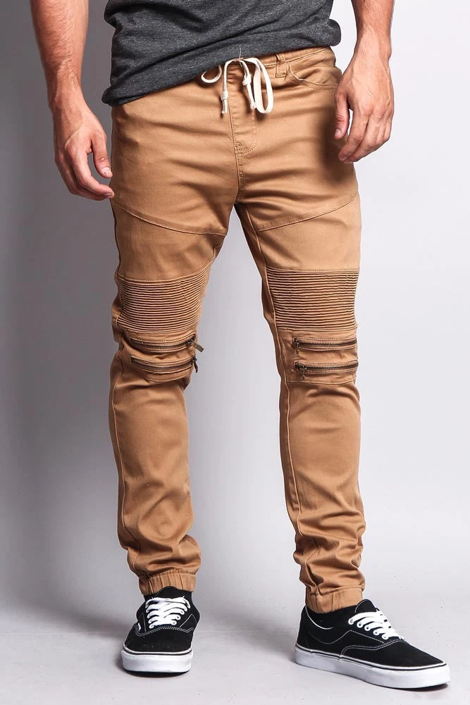 Zipper Knee Biker Twill Jogger Pants 1 Zipper Knee Biker Twill Jogger Pants