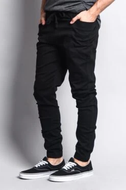 Men's Joggers With Side Hip Pockets -Victorious JG899 BLK 2