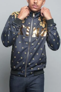 Jeweled Tiger King Zip Up Track Jacket 16 Jeweled Tiger King Zip Up Track Jacket -Victorious JK5000 BLK 1