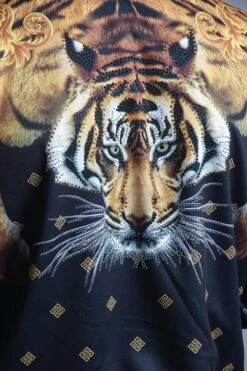 Jeweled Tiger King Zip Up Track Jacket 21 Jeweled Tiger King Zip Up Track Jacket -Victorious JK5000 BLK 6