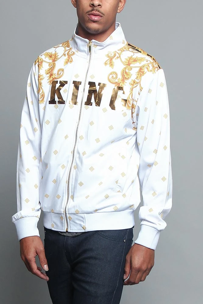 Jeweled Tiger King Zip Up Track Jacket 2 Jeweled Tiger King Zip Up Track Jacket - Image 2