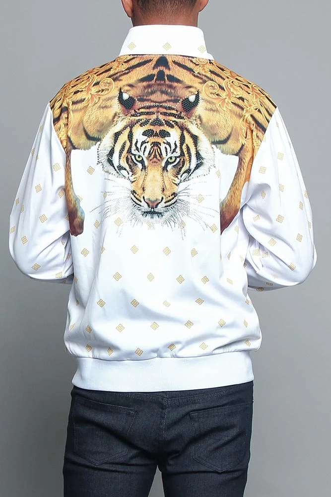 Jeweled Tiger King Zip Up Track Jacket 3 Jeweled Tiger King Zip Up Track Jacket - Image 3