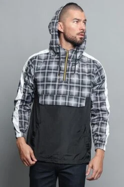 Plaid Anorak Windbreaker Jacket -Victorious JK5008 BLK 5