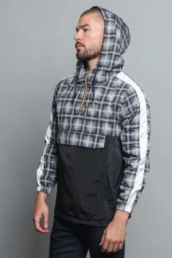 Plaid Anorak Windbreaker Jacket -Victorious JK5008 BLK 6