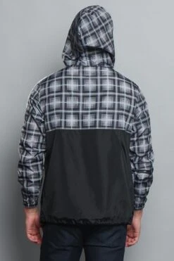 Plaid Anorak Windbreaker Jacket -Victorious JK5008 BLK 7
