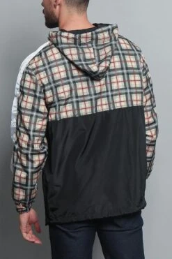 Plaid Anorak Windbreaker Jacket -Victorious JK5008 KHK 3