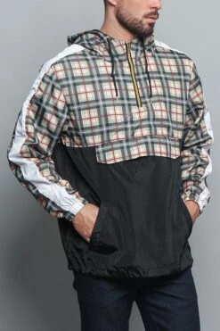 Plaid Anorak Windbreaker Jacket -Victorious JK5008 KHK 4