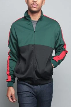 Tri-Colored Track Jacket -Victorious JK5010 GRN 1