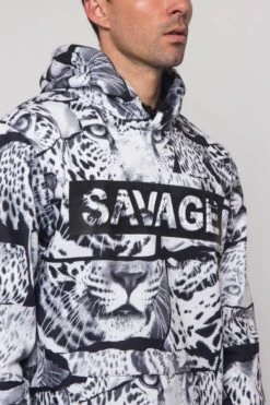 Savage Leopard Fleece Pullover 20 Savage Leopard Fleece Pullover -Victorious JK5024 BLK 6