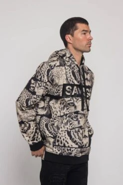 Savage Leopard Fleece Pullover 24 Savage Leopard Fleece Pullover -Victorious JK5024 TAN 4