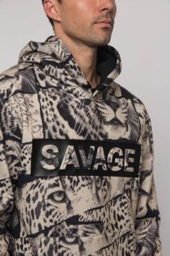 Savage Leopard Fleece Pullover 26 Savage Leopard Fleece Pullover -Victorious JK5024 TAN 6
