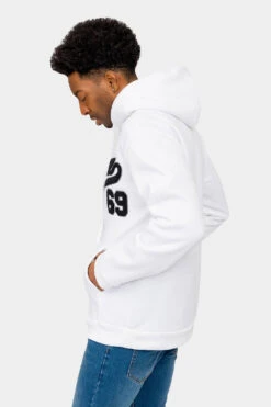 Playerz 69 Chenille Patch Fleece Sweater -Victorious JK5050 WHT 2