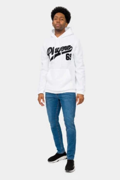 Playerz 69 Chenille Patch Fleece Sweater -Victorious JK5050 WHT 5