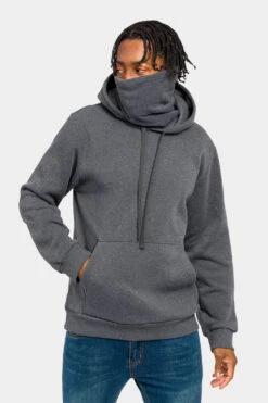 Essential Fleece Mask Hoodie -Victorious JK5053 CHC 1