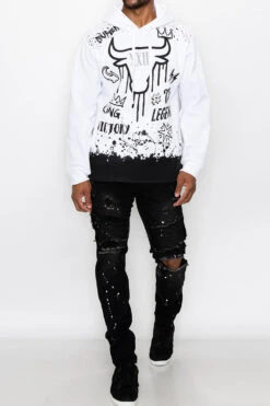 23 Legend Graffiti Pullover Hoodie -Victorious JK5062 BLACK 2