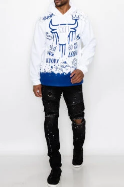 23 Legend Graffiti Pullover Hoodie -Victorious JK5062 R.BLUE 2