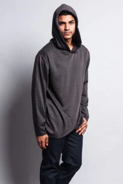 Long Length Fishtail Pullover Hoodie -Victorious JK700 DGY 7