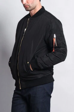 Solid Color MA-1 Bomber Jacket -Victorious JK735 BLK 2