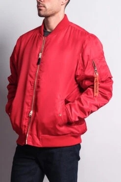 Solid Color MA-1 Bomber Jacket -Victorious JK735 RED 2