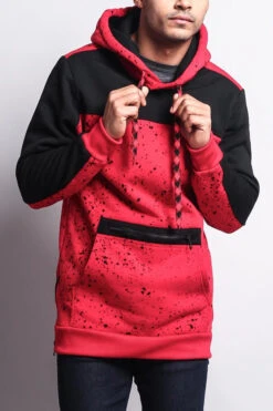 Long Length Splattered Contrast Hoodie -Victorious JK736 RDB 4