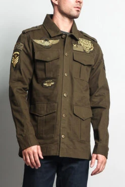 Patched Army Jacket -Victorious JK758 OLV 4