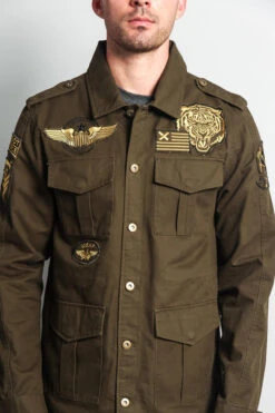 Patched Army Jacket -Victorious JK758 OLV 5