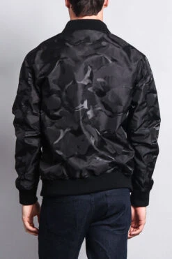 Lightweight Tonal Camo Bomber Flight Jacket 21 Lightweight Tonal Camo Bomber Flight Jacket -Victorious JK774 BLK 3