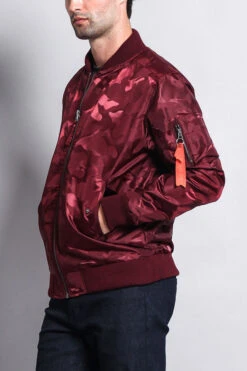 Lightweight Tonal Camo Bomber Flight Jacket 26 Lightweight Tonal Camo Bomber Flight Jacket -Victorious JK774 BRG 2