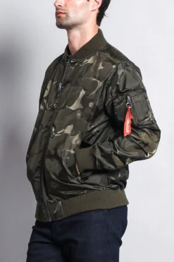 Lightweight Tonal Camo Bomber Flight Jacket 31 Lightweight Tonal Camo Bomber Flight Jacket -Victorious JK774 OLV 2