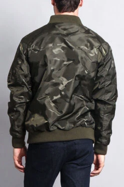 Lightweight Tonal Camo Bomber Flight Jacket 32 Lightweight Tonal Camo Bomber Flight Jacket -Victorious JK774 OLV 3