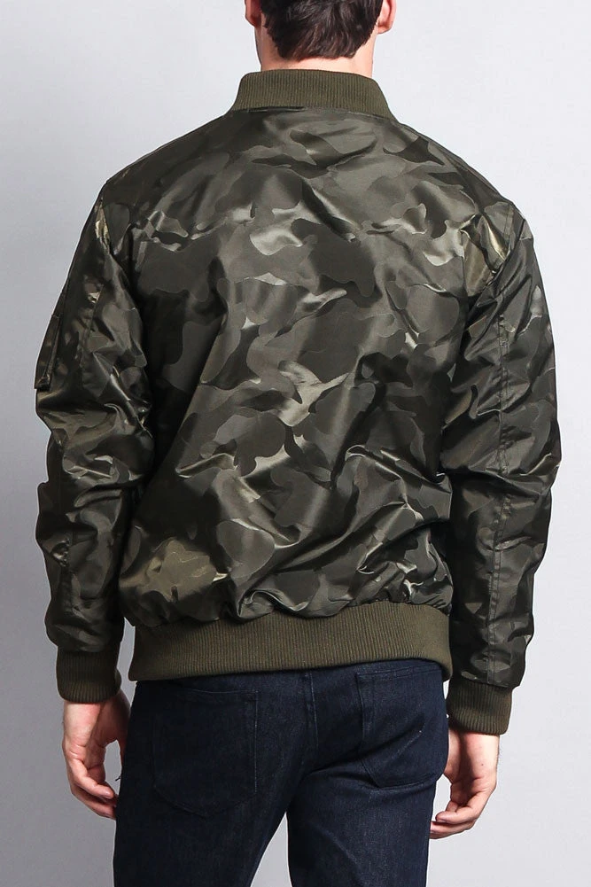 Lightweight Tonal Camo Bomber Flight Jacket 15 Lightweight Tonal Camo Bomber Flight Jacket - Image 15