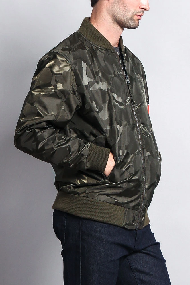 Lightweight Tonal Camo Bomber Flight Jacket 16 Lightweight Tonal Camo Bomber Flight Jacket - Image 16