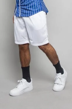 Basic Mesh Basketball Shorts 29 Basic Mesh Basketball Shorts -Victorious JS01 WHT 2