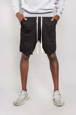 Dropped Crotch Sweat Shorts -Victorious JS15 BLK 1
