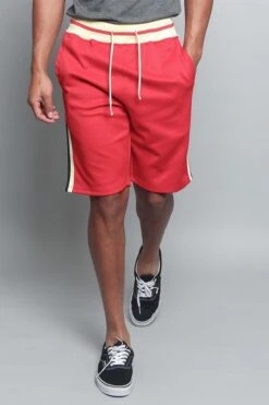 G Striped Track Shorts -Victorious JS26 RED 1