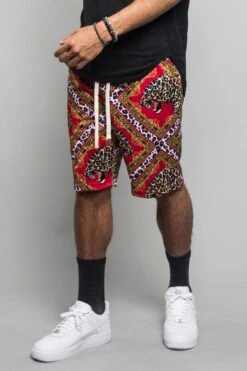 Lux Leopard Basketball Shorts -Victorious JS35 RED 2