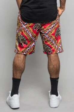 Lux Leopard Basketball Shorts -Victorious JS35 RED 3