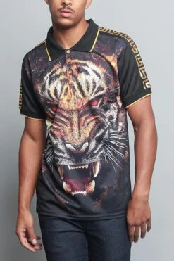 King Sublimation Polo Shirt -Victorious PQ7300 BLK 5