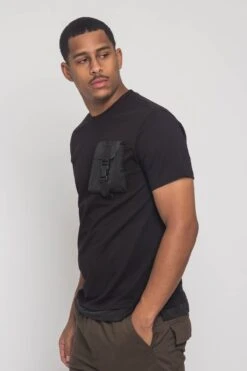 3D Buckled Pocket T-Shirt -Victorious SF9021 BLK 2