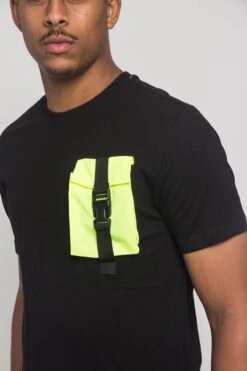 3D Buckled Pocket T-Shirt -Victorious SF9021 BLM 5