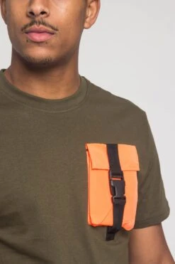 3D Buckled Pocket T-Shirt -Victorious SF9021 OLV 5