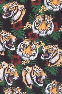 Floral Tiger Button Up 18 Floral Tiger Button Up -Victorious SS107 BLK 6