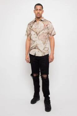 Global Map Button Up -Victorious SS109 TAN 5