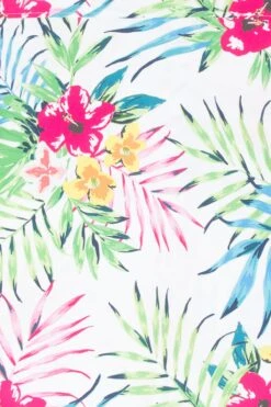 Tropical Floral Button Up -Victorious SS110 WHT 6