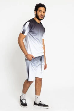 Gradient Ombre T-Shirt And Shorts Set -Victorious ST402 BLK 4