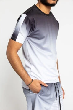 Gradient Ombre T-Shirt And Shorts Set -Victorious ST402 BLK 5