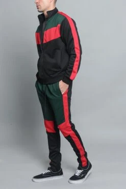 Tri Color Blocked Track Suit -Victorious ST553 GRN 2