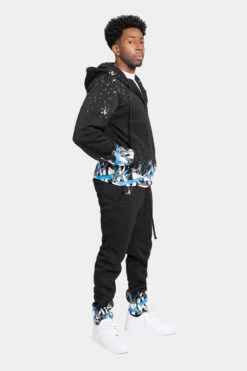 Paint Splatter Fleece Tracksuit -Victorious ST806 BSK 4