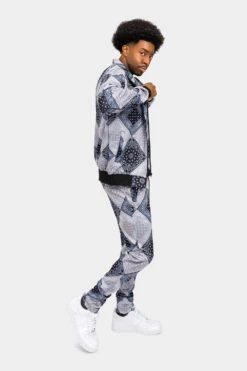 All Over Bandana Pattern Track Suit -Victorious ST867 BLK 4