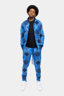 All Over Bandana Pattern Track Suit -Victorious ST867 NVY 1